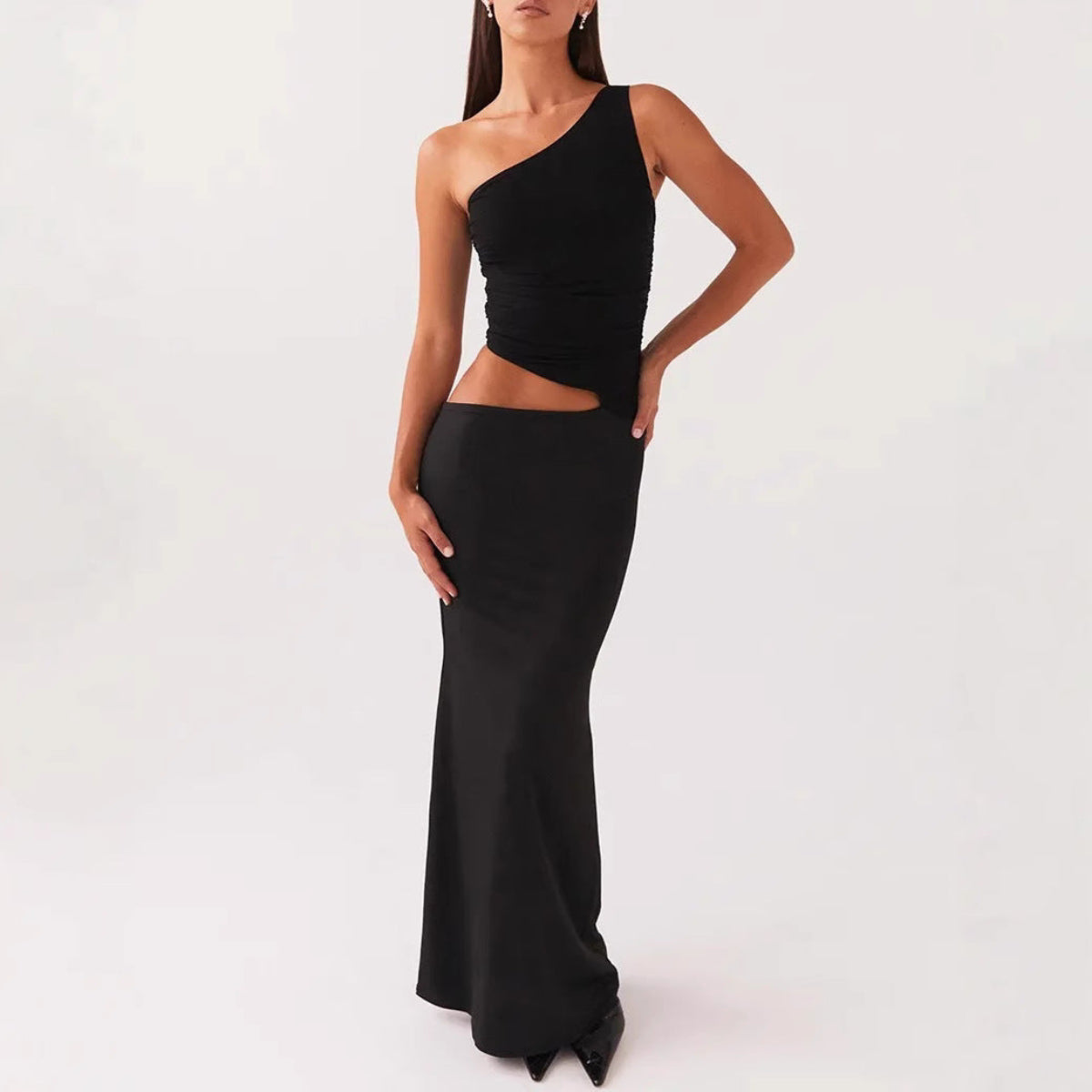 Long asymmetrical dress – Jenny – Sophisticated & Elegant