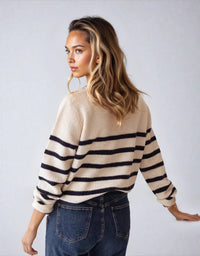 AMELIA STRIPED CARDIGAN - Maison Elara