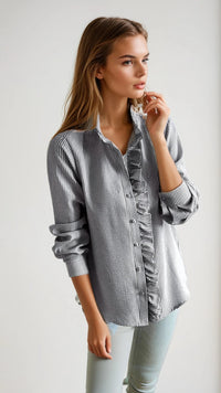 SOFIA RUFFLE SHIRT - Maison Elara