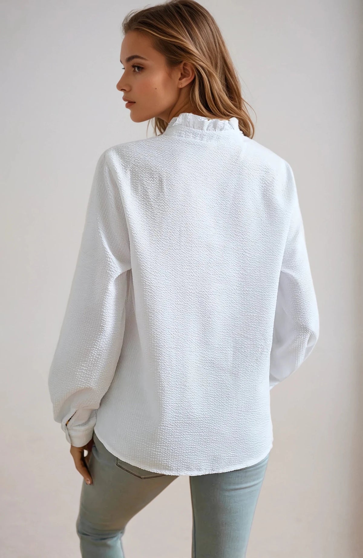 SOFIA RUFFLE SHIRT - Maison Elara