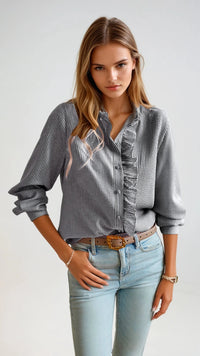 SOFIA RUFFLE SHIRT - Maison Elara