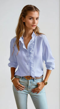SOFIA RUFFLE SHIRT - Maison Elara